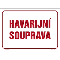 Značka Havarijní souprava, hliník, 210 × 297 mm